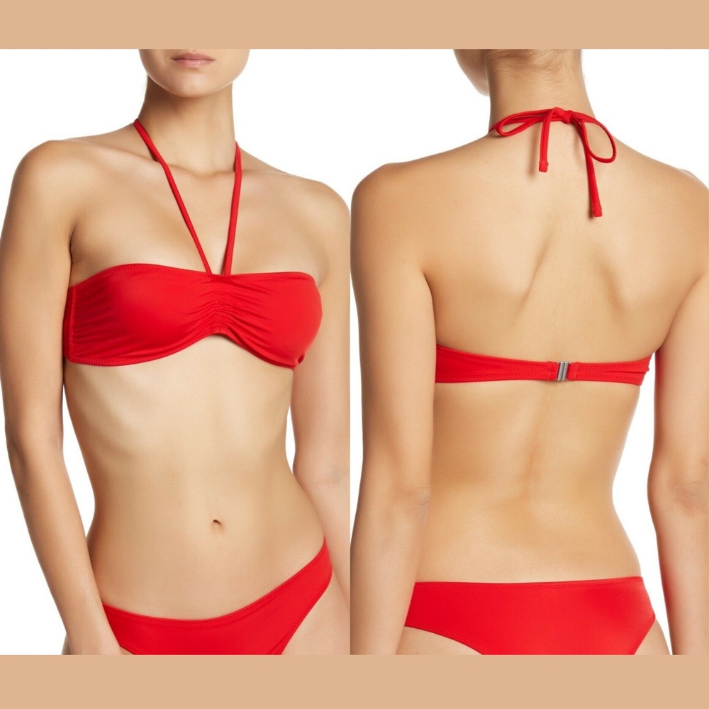 NEW Solid & Striped Halter‎ Bandeau Bikini top red